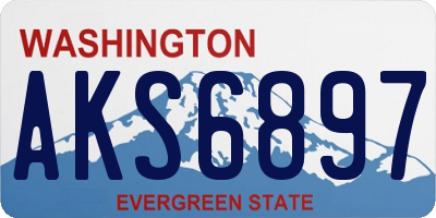 WA license plate AKS6897