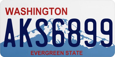 WA license plate AKS6899