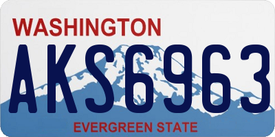 WA license plate AKS6963