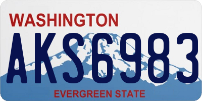 WA license plate AKS6983
