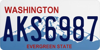 WA license plate AKS6987