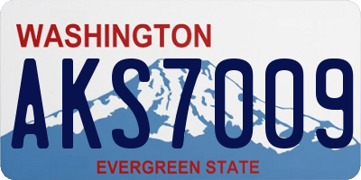 WA license plate AKS7009