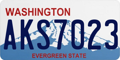 WA license plate AKS7023