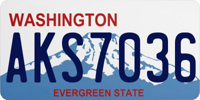 WA license plate AKS7036