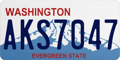 WA license plate AKS7047