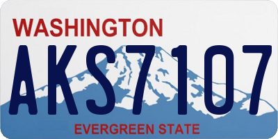 WA license plate AKS7107