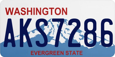 WA license plate AKS7286