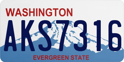 WA license plate AKS7316