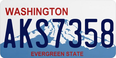 WA license plate AKS7358