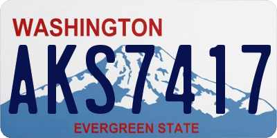 WA license plate AKS7417