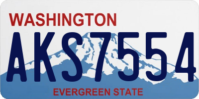 WA license plate AKS7554