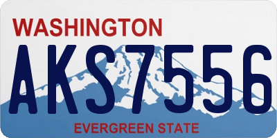 WA license plate AKS7556