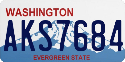 WA license plate AKS7684