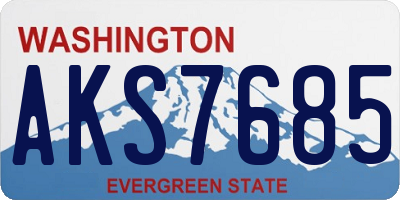 WA license plate AKS7685