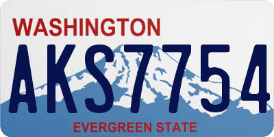 WA license plate AKS7754
