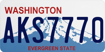 WA license plate AKS7770