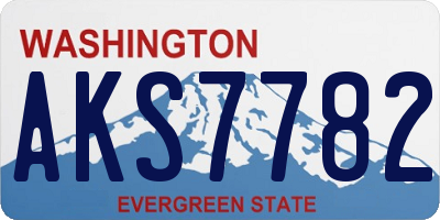 WA license plate AKS7782