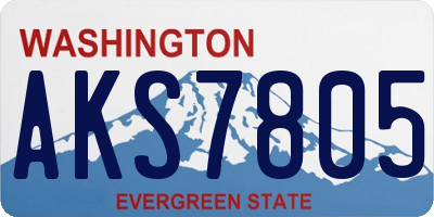 WA license plate AKS7805