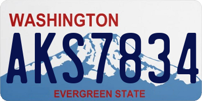 WA license plate AKS7834
