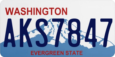 WA license plate AKS7847