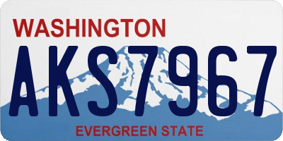 WA license plate AKS7967