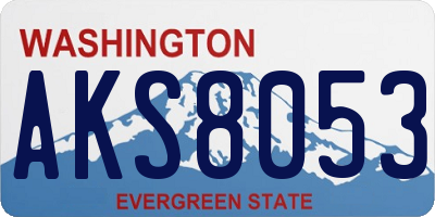 WA license plate AKS8053