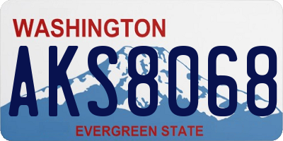 WA license plate AKS8068