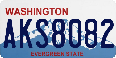 WA license plate AKS8082