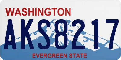 WA license plate AKS8217