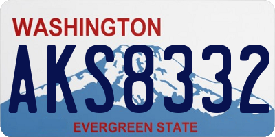 WA license plate AKS8332