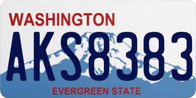 WA license plate AKS8383