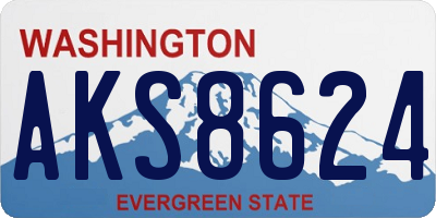 WA license plate AKS8624