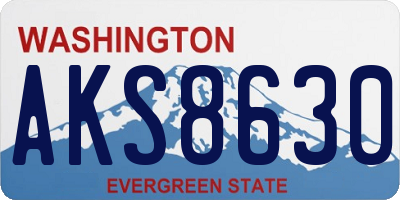 WA license plate AKS8630