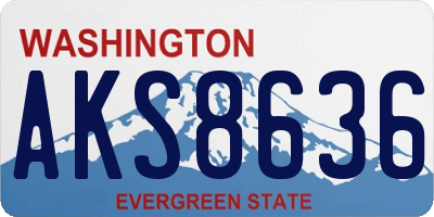 WA license plate AKS8636