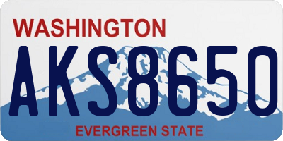 WA license plate AKS8650