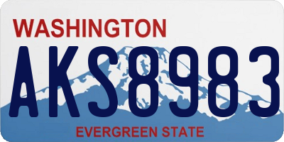 WA license plate AKS8983