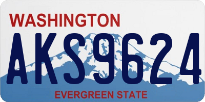 WA license plate AKS9624
