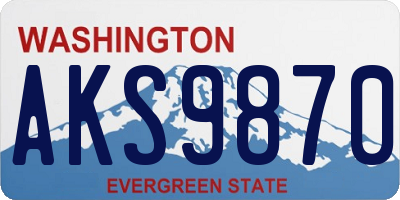 WA license plate AKS9870