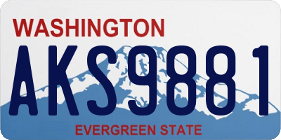 WA license plate AKS9881