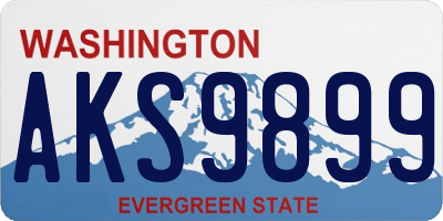 WA license plate AKS9899