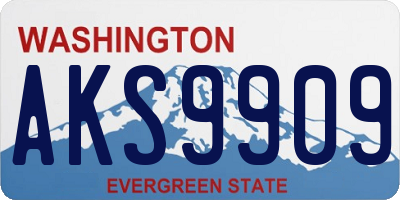 WA license plate AKS9909
