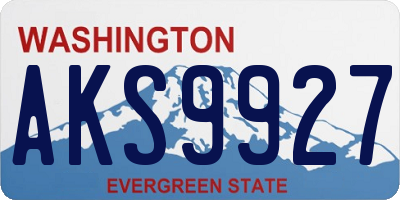 WA license plate AKS9927