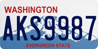 WA license plate AKS9987