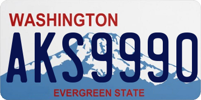 WA license plate AKS9990