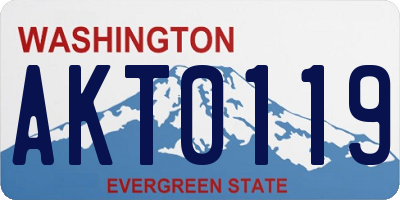 WA license plate AKT0119