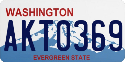 WA license plate AKT0369
