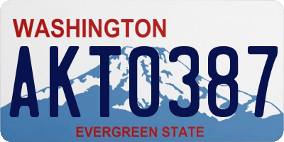 WA license plate AKT0387