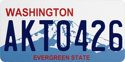 WA license plate AKT0426