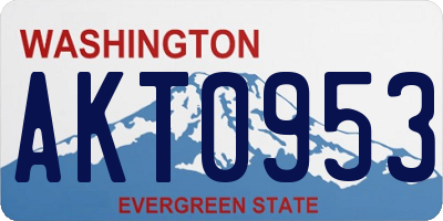 WA license plate AKT0953