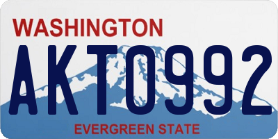 WA license plate AKT0992